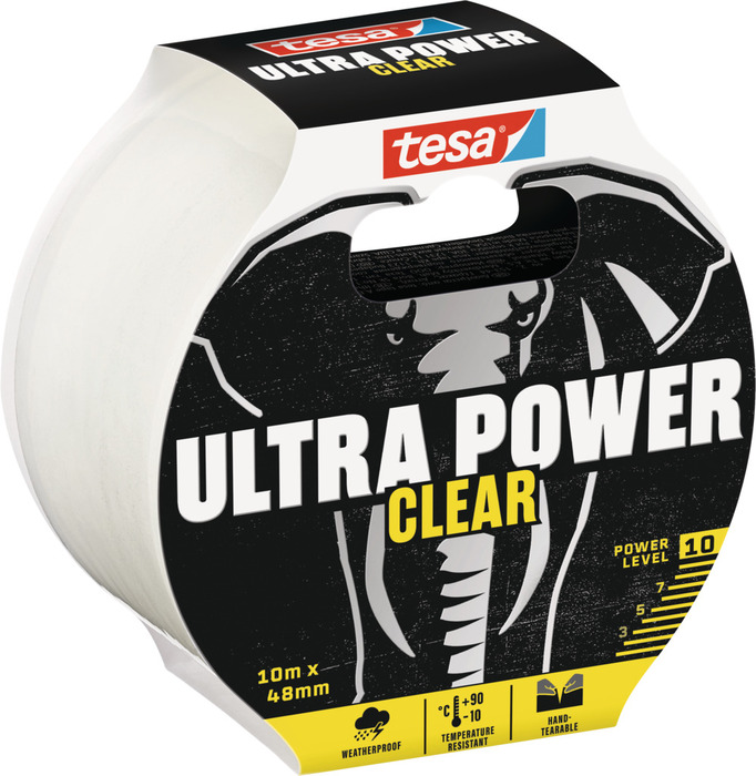 Tesa Ultra Power klar reparasjonstape 48 mm x 10 meter